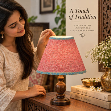 Handmade Lamp Pink Pure Silk Sari Upcycled Gathered Without Stand Unique Eco Friendly Gift, Table/Home Decor, Sustainable By KreatvKraft