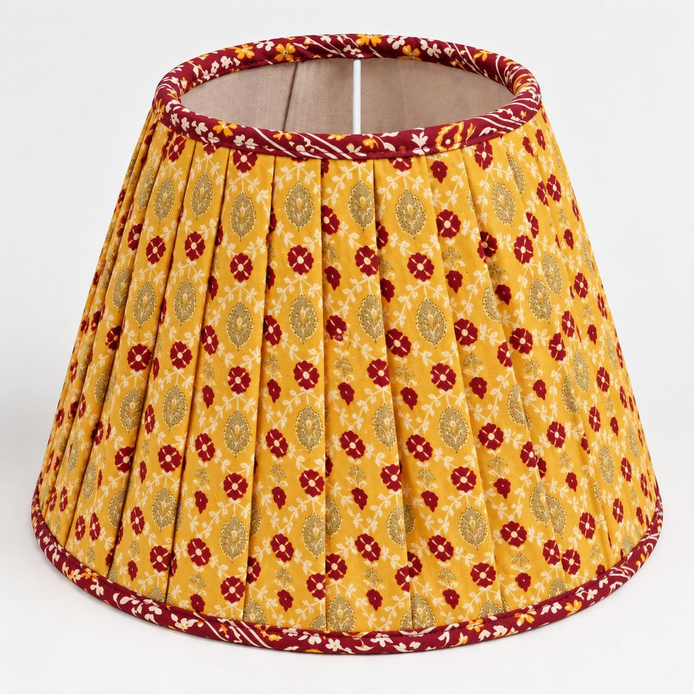 Handmade French Gathered Pleated Yellow lampshade Table Lamp Without Stand Eco Friendly Gift, Table/Home Decor, Sustainable By KreatvKraft