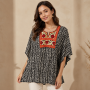 Cotton Embroidered Flared Wrap Skirt (Free Size)