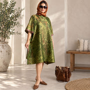 Custom made 100% VINTAGE silk (crepe de chine) Kaftan dress, hand made, unique, personalized, relaxed style