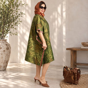 Custom made 100% VINTAGE silk (crepe de chine) Kaftan dress, hand made, unique, personalized, relaxed style