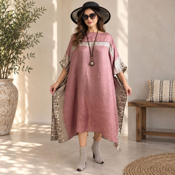 Custom made 100% VINTAGE silk , Kaftan dress, hand made, unique, personalized, relaxed style