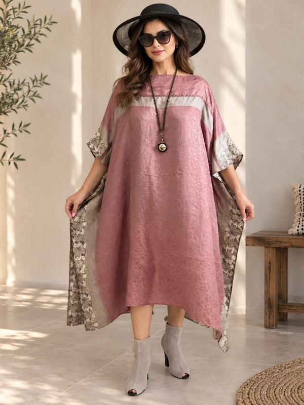 Custom made 100% VINTAGE silk , Kaftan dress, hand made, unique, personalized, relaxed style