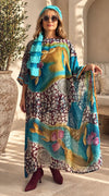 Custom handmade 100% VINTAGE silk (crepe de chine) Kaftan dress, unique, personalized, relaxed style