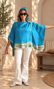 Custom made 100% VINTAGE silk (crepe de chine) Kaftan dress, hand made, unique, personalized, relaxed style