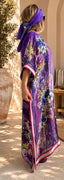 Custom made 100% VINTAGE silk (crepe de chine) Kaftan dress, hand made, unique, personalized, relaxed style