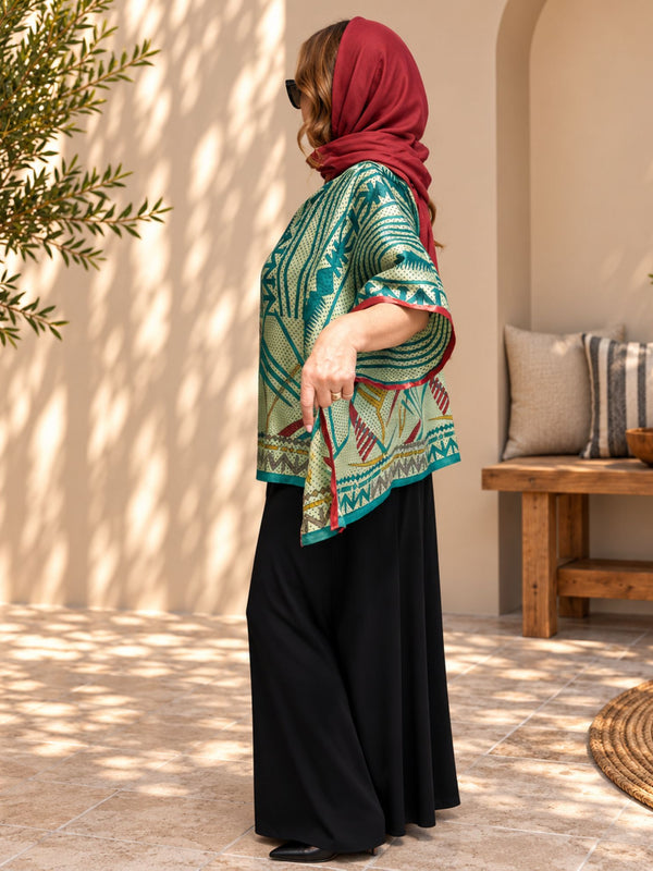 Custom made 100% VINTAGE silk Kaftan style bloused, hand made, unique, personalized, relaxed style