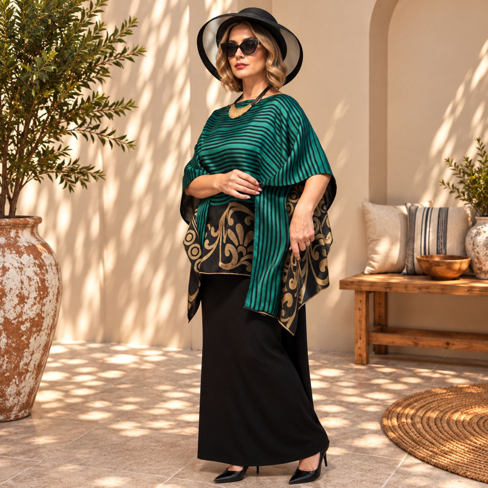 Custom made 100% VINTAGE silk Kaftan style blouse, hand made, unique, personalized, relaxed style