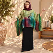 Custom handmade 100% VINTAGE silk (crepe de chine) Kaftan style blouse, unique, personalized, relaxed style