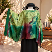 Custom handmade 100% VINTAGE silk (crepe de chine) Kaftan style blouse, unique, personalized, relaxed style
