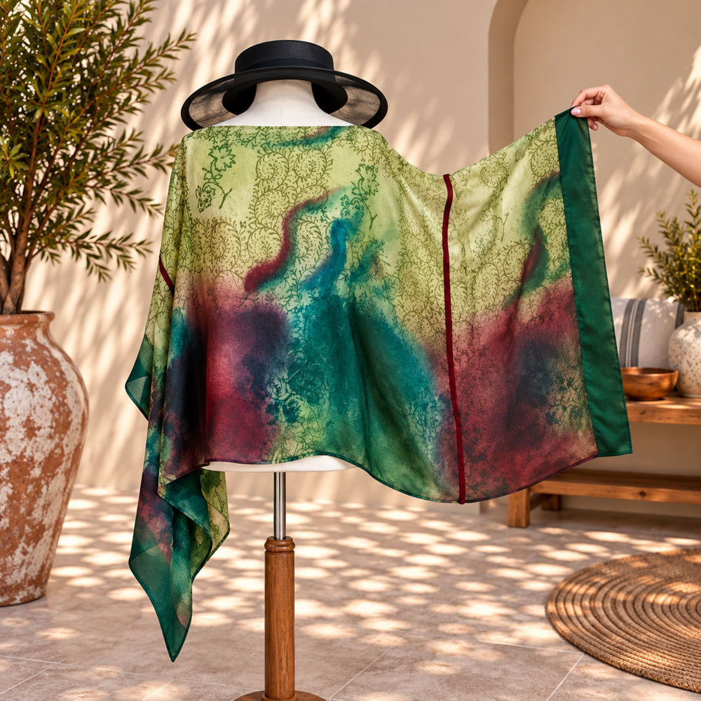 Custom handmade 100% VINTAGE silk (crepe de chine) Kaftan style blouse, unique, personalized, relaxed style