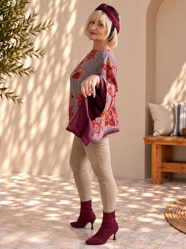Custom, handmade 100% VINTAGE silk (crepe de chine) Kaftan style blouse, unique, personalized, relaxed style