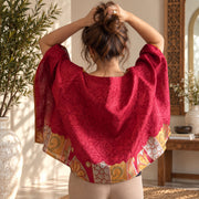 Custom handmade 100% VINTAGE silk Kaftan style blouse, hand made, unique, personalized, relaxed style