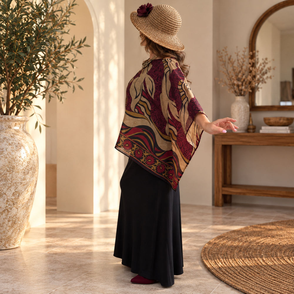 Custom made 100% VINTAGE silk (crepe de chine) Kaftan dress, hand made, unique, personalized, relaxed style