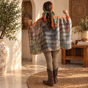 Custom, handmade 100% VINTAGE silk (crepe de chine) Kaftan style blouse, unique, personalized, relaxed style
