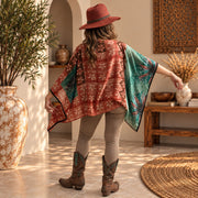 Custom handmade 100% VINTAGE silk (crepe de chine) Kaftan style blouse, unique, personalized, relaxed style