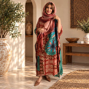 Custom made 100% VINTAGE silk (crepe de chine) Kaftan dress, hand made, unique, personalized, relaxed style