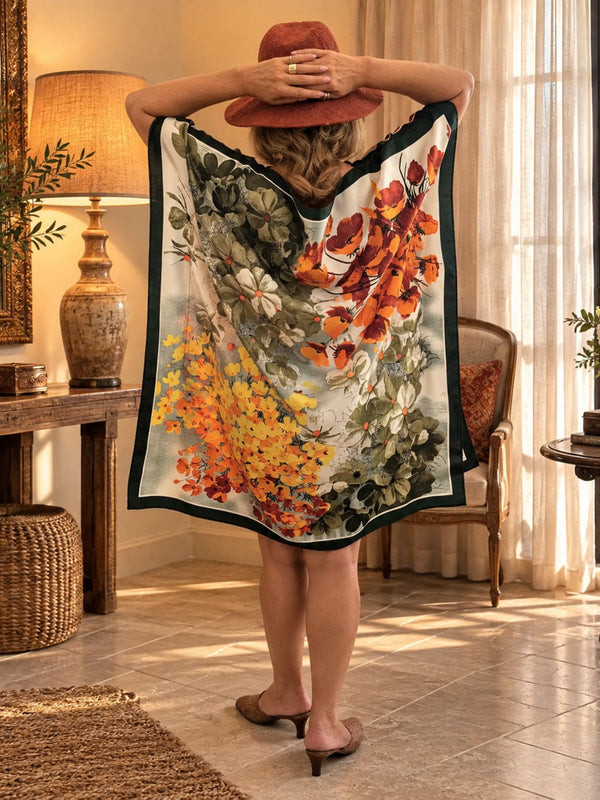 Silk Kaftan Dress or Tunic – 34 in, One Size