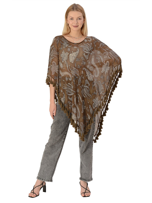 Georgette Poncho,Upcycled Free Size (Free Size)