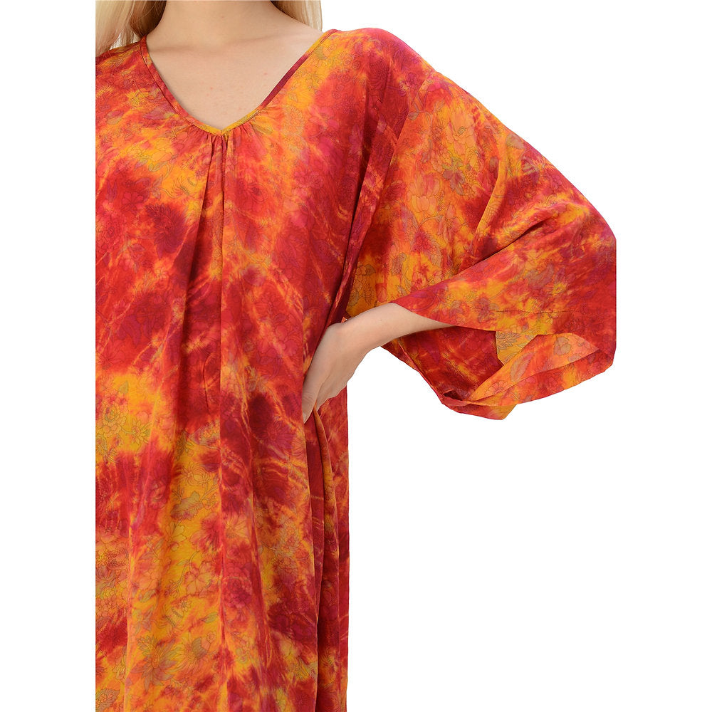 Pure Crepe Silk Long Kaftan (X-Large)