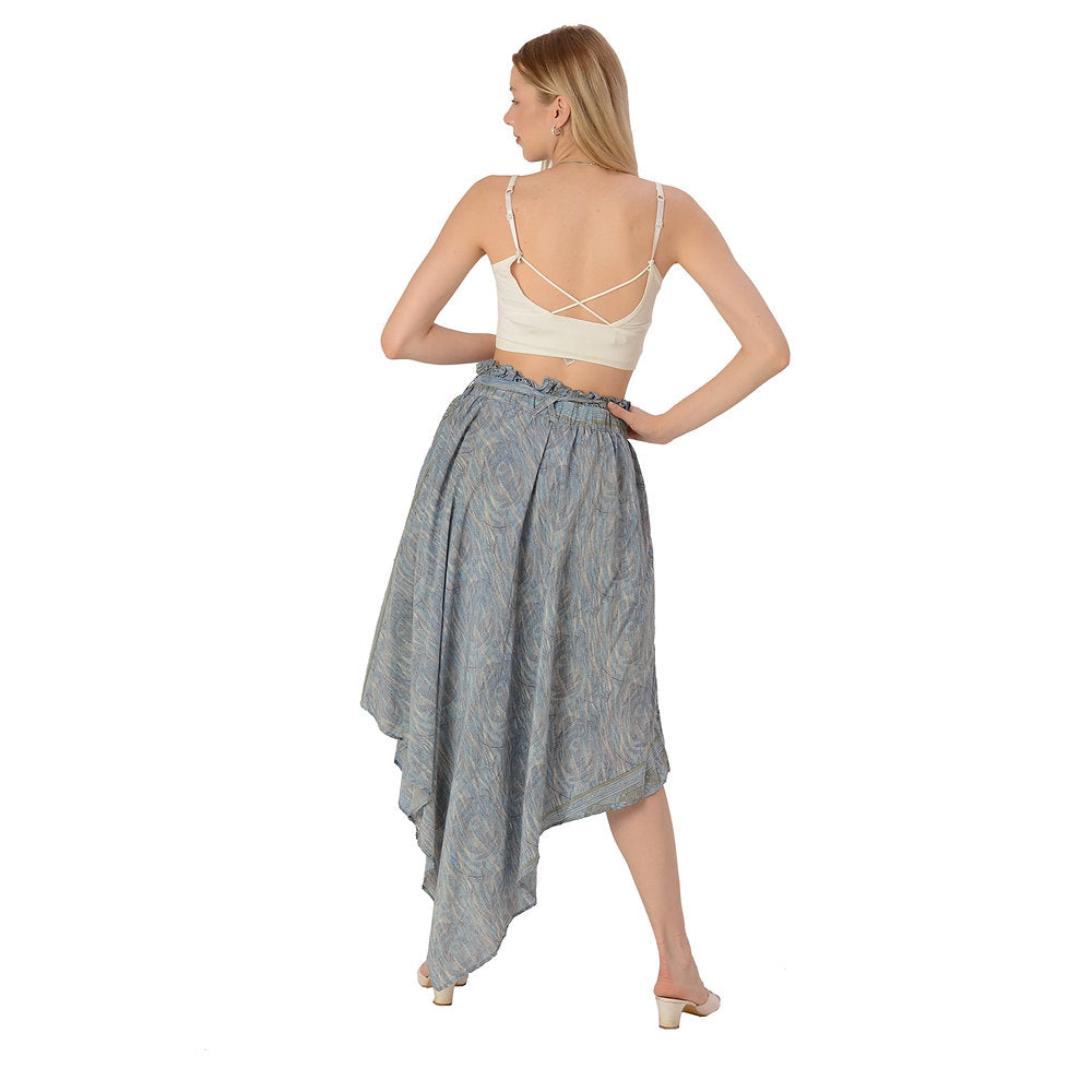 Pure Crepe Silk Wrap Blouse - Upcycled Free Size (Small)