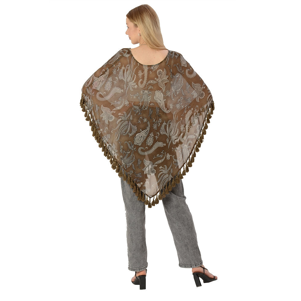 Georgette Poncho,Upcycled Free Size (Free Size)