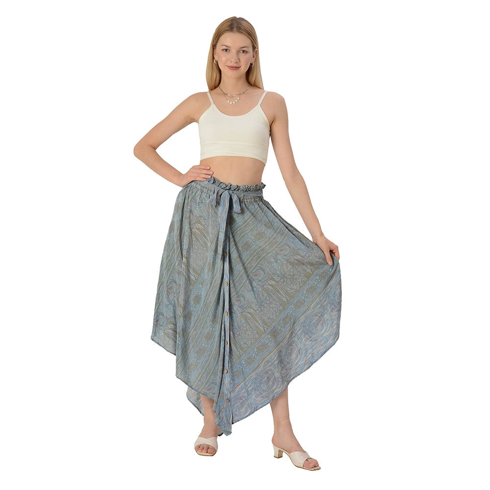 Pure Crepe Silk Wrap Blouse - Upcycled Free Size (Small)