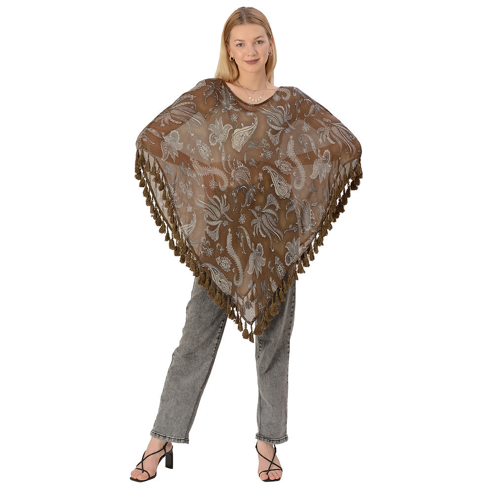 Georgette Poncho,Upcycled Free Size (Free Size)