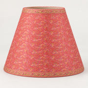 Handmade Red Pure Silk Upcycled Sari Lamp Shade, W/ Frame W/O Base Stand Pleated Floral Design, Eco-Friendly Decor Night By KreatvKraft