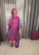 Custom made 100% VINTAGE silk (crepe de chine) Kaftan dress, hand made, unique, personalized, relaxed style
