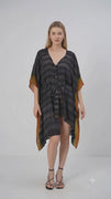 Pure Crepe Silk Long Kimono Kaftan - Upcycled Free Size